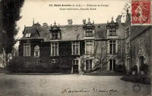 Ak Saint Avertin Indre et Loire, Chateau de Cange, Innenhof, Nordseite