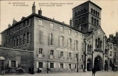 Ak Grenoble Isère, Annexe de l'Institut (ancien eveche), Kathedrale Notre Dame