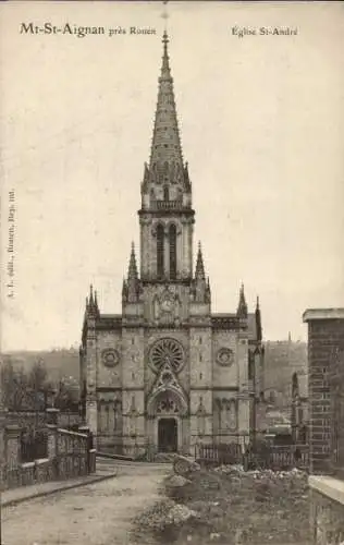 Ak Mont Saint Aignan Seine Maritime, Kirche Saint Andre