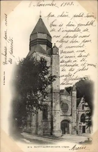 Ak Saint Valéry en Caux Seine Maritime, vue générale de l'Eglise