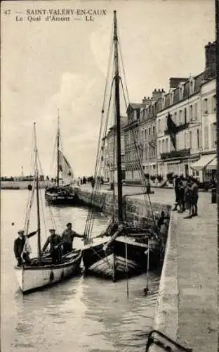 Ak Saint Valery en Caux Seine Maritime, Quai d'Amont