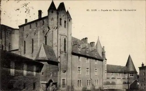 Ak Albi Tarn, Facade du Palais de l'Archeveche