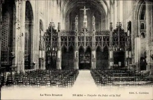 Ak Albi Tarn, Facade du Jube et la Nef