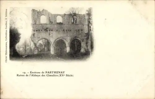 Ak Parthenay Deux Sèvres, Ruines de l'Abbaye des Chateliers