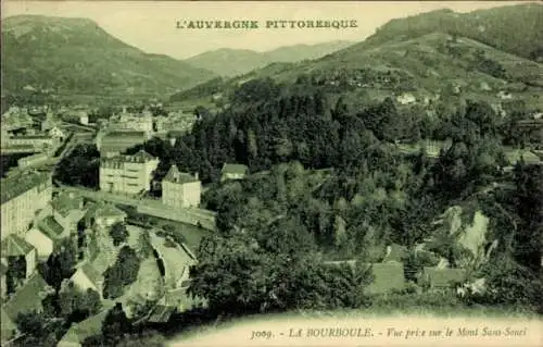 Ak La Bourboule Puy-de-Dôme, Vue prise sur le Mont Sans Souci