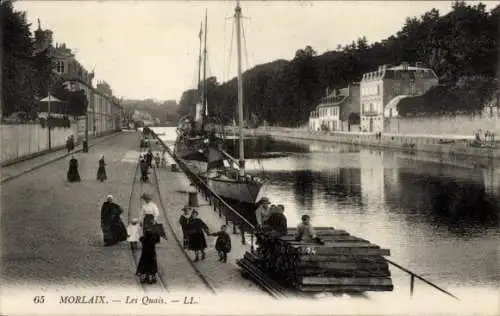 Ak Morlaix Finistère, Le Quais