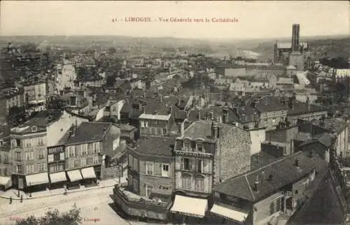 Ak Limoges Haute Vienne, Vue Generale vers la Cathedrale