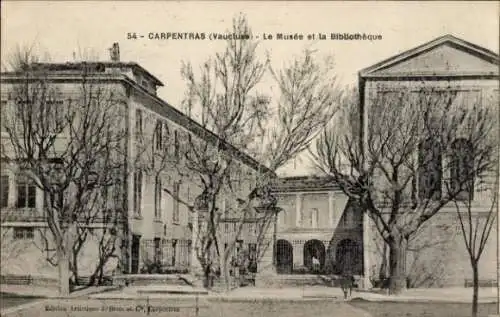 Ak Carpentras Vaucluse, Le Musee et la Bibiotheque