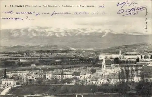 Ak Saint Didier Vaucluse, Panorama, Sainte-Garde, Mont Ventoux