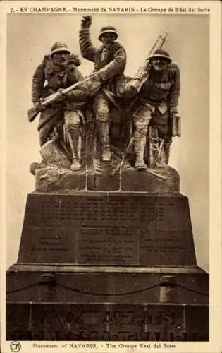 Ak Souain Marne, Monument Navarin, Groupe de Real del Sarte