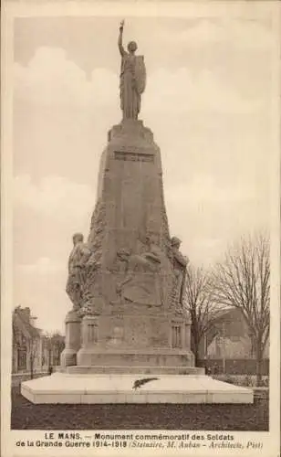 Ak Le Mans Sarthe, Monument commemoratif des Soldats de la Grande Guerre 1914-1918