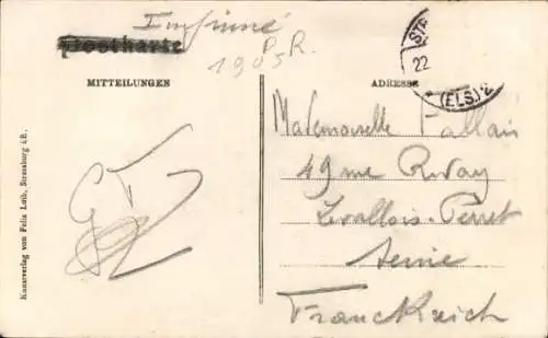 Ak Straßburg Elsass Bas Rhin, Schiffleutstaden