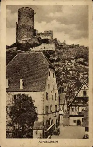 Ak Kayersberg Haut Rhin, Burg, Felsen, Häuser, Straße