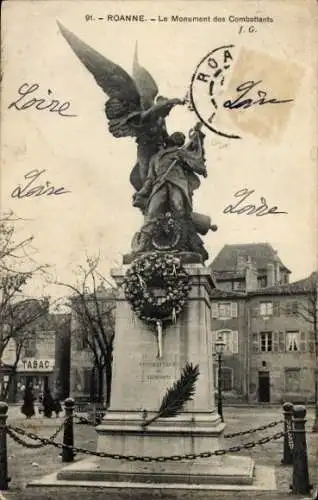 Ak Roanne CPA 42, Monument des Combattants