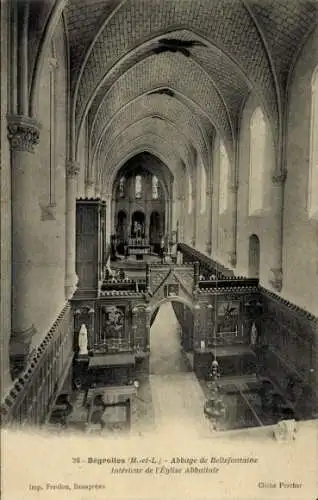 Ak Begrolies Maine et Loire, Abbaye de Bellefontaine, Inneres der Abteikirche