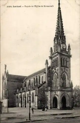 Ak Lorient Morbihan, Facade de l'Eglise de Kerentrech