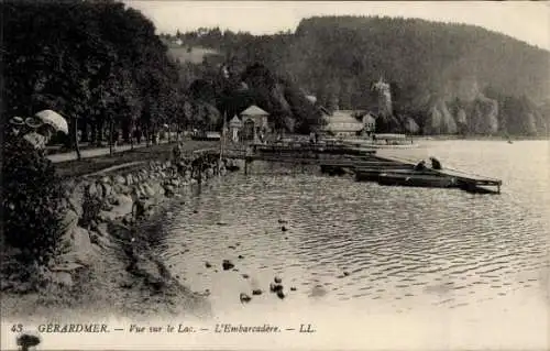 Ak Gérardmer Lothringen Vosges, See, L'Embarcadere