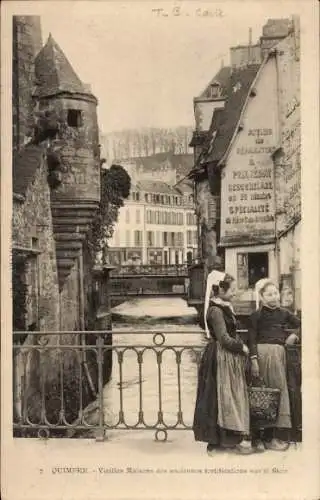 Ak Quimper Finistère, Vieilles Maisons des anciennes fortifications