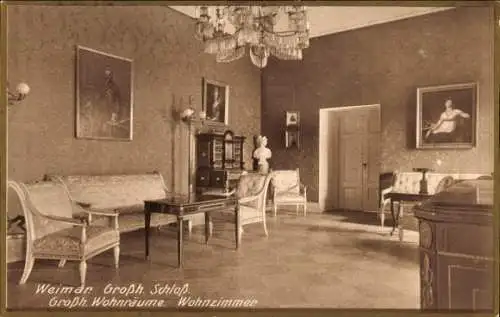 Ak Weimar in Thüringen, Großherzogliches Schloss, Wohnzimmer