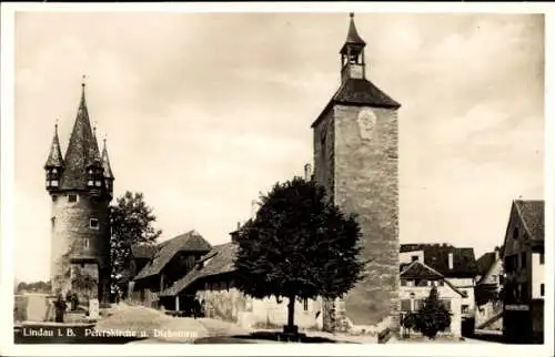 Ak Lindau am Bodensee Schwaben, Peterskirche, Diebsturm