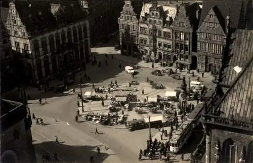 Ak Hansestadt Bremen, Teilansicht, Straßenbahn