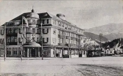 Ak Garmisch Partenkirchen in Oberbayern, Bahnhofhotel