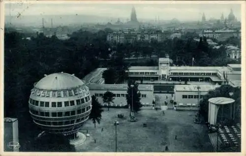 Ak Dresden, Kugelhaus, Jahresschau Deutscher Arbeit, Ausstellungsgelände