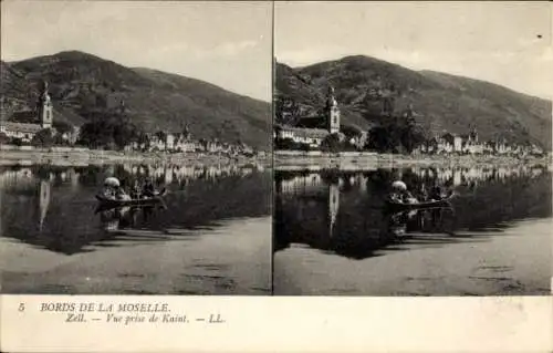 Stereo Ak Zell an der Mosel, Teilansicht, Blick von Kaint