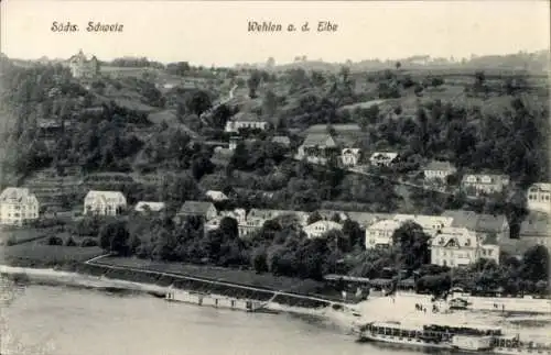 Ak Wehlen an der Elbe Sachsen, Schießhausberg, Salondampfer