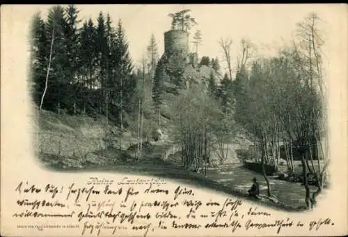 Ak Niederlauterstein Marienberg im Erzgebirge, Burg Lauterstein, Ruine