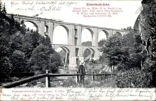 Ak Jocketa Pöhl im Vogtland, Elstertalbrücke