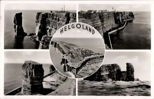 Ak Nordseeinsel Helgoland, Panorama, Steilküste, Lange Anna