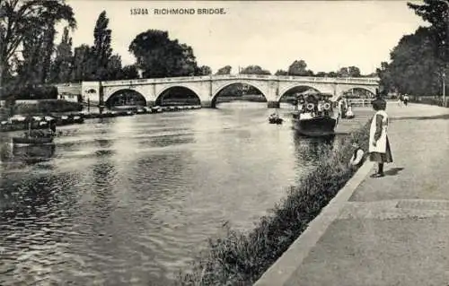 Ak Richmond upon Thames London England, Richmond Bridge