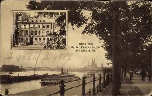 Ak Köln am Rhein, Teilansicht, Blick vom Kaiser Friedrich-Ufer