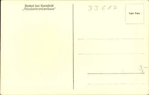 Ak Bethel Bielefeld in Nordrhein Westfalen, Kinderkrankenhaus