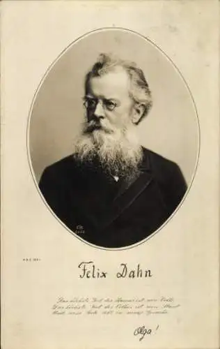 Ak Schriftsteller Felix Dahn, Portrait