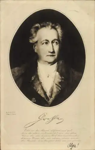 Ak Dichter Johann Wolfgang von Goethe, Portrait