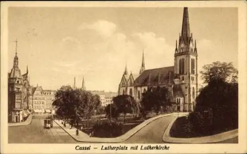 Ak Kassel in Hessen, Lutherplatz, Lutherkirche