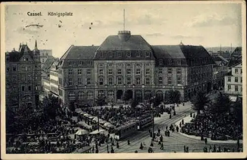 Ak Kassel in Hessen, Königsplatz, Straßenbahn