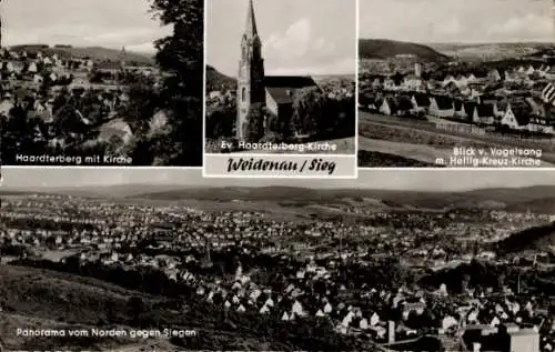 Ak Weidenau Siegen in Westfalen, Haardterberg, Kirche, Panorama