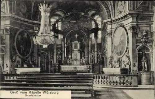 Ak Würzburg am Main Unterfranken, Innenansicht, Kapelle, Gnadenaltar