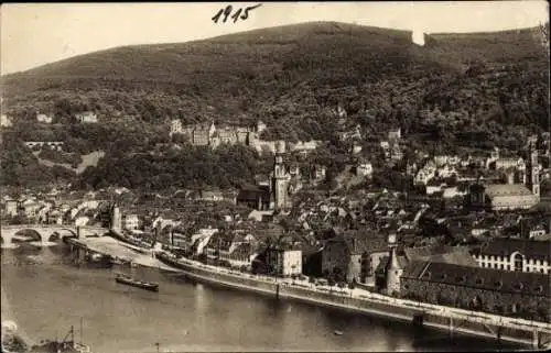 Ak Heidelberg am Neckar, Panorama, Blick vom Philosophenweg