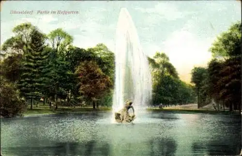 Ak Düsseldorf am Rhein, Hofgarten, Springbrunnen