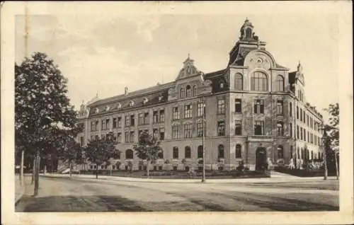 Ak Augsburg in Schwaben, Schule vor dem roten Tor