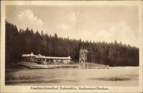 Ak Hahnenklee Bockswiese Goslar im Harz, Familien-Strandbad