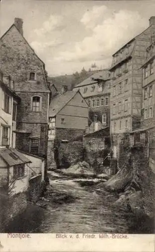 Ak Monschau Montjoie in der Eifel, Blick von der Friedrich Wilhelm-Brücke