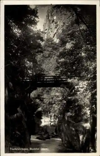 Ak Thale im Harz, Bodetal, Teufelsbrücke