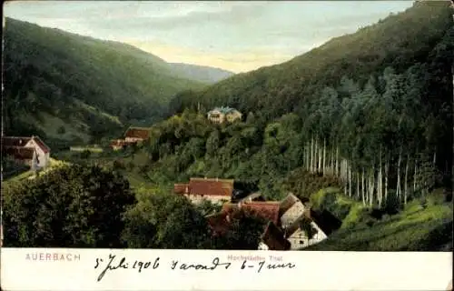 Ak Auerbach Bensheim an der Bergstraße in Hessen, im Hochstädtertal, Wald, Häuser