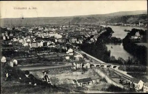 Ak Koblenz am Rhein, Totalansicht