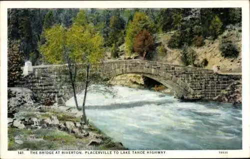 Ak Placerville Kalifornien USA, Bridge at Riverton, Lake Tahoe Highway